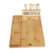 Bamboo Wood Cheese Board - With Knife Cheese Slicer