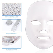 LED Facial Mask Photon Therapy Anti-Acne Wrinkle Removal Skin Rejuvenation Face Skin Care Tools NOBOX-Minimalism Design 7 Colors