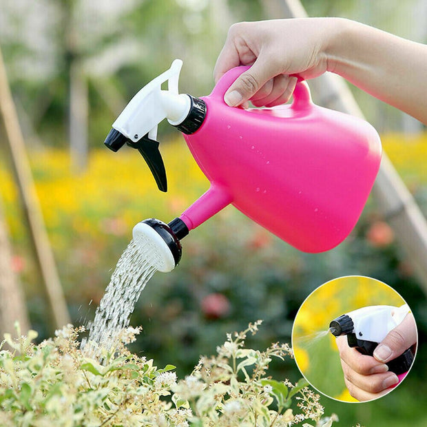 2 In 1 Plastic Watering Can Indoor Garden Plants Pressure Spray Water Kettle Adjustable Sprayer 1L