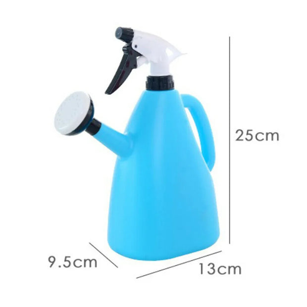 2 In 1 Plastic Watering Can Indoor Garden Plants Pressure Spray Water Kettle Adjustable Sprayer 1L