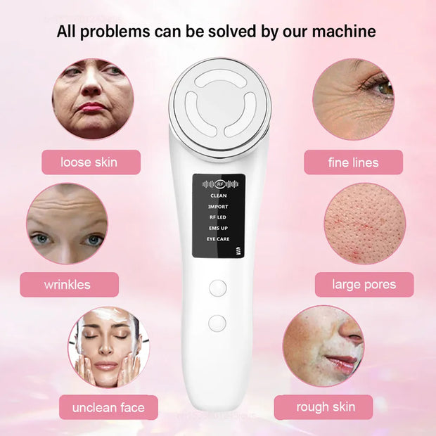 RF Skin Tightening Machine Face Lifting Device For Wrinkle Anti Aging EMS Skin Rejuvenation Radio Frequency Facial Massager